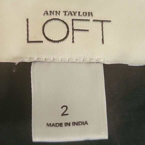 LOFT Striped Black and White Midi Dress - Picture 2 of 3